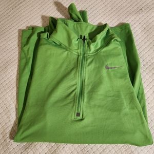 Nike Running Dri-Fit Green Long Sleeve 1/4 Zip Top Size: L